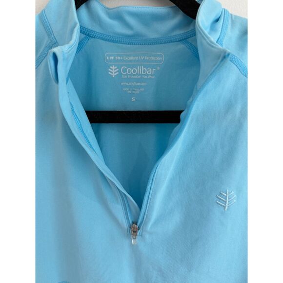 Coolibar Women's Lawai Ruche Swim Shirt in Arctic Blue - EUC - Sz. S - Picture 4 of 10